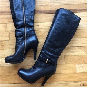 Saks Fifth Avenue Black Leather Boots